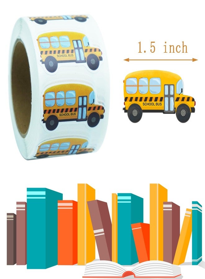 ATSMOICY 500PCS School Bus Party Stickers - Welcome Back to School Party Favors and Supplies Yellow Cartoon Transportation First Day of School Paper Stickers - Image 2